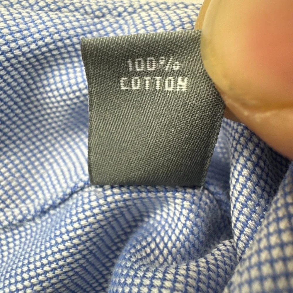 Michael Kors Dress Shirt Mens Large Blue Slim Fit Long Sleeve Collared Button Up